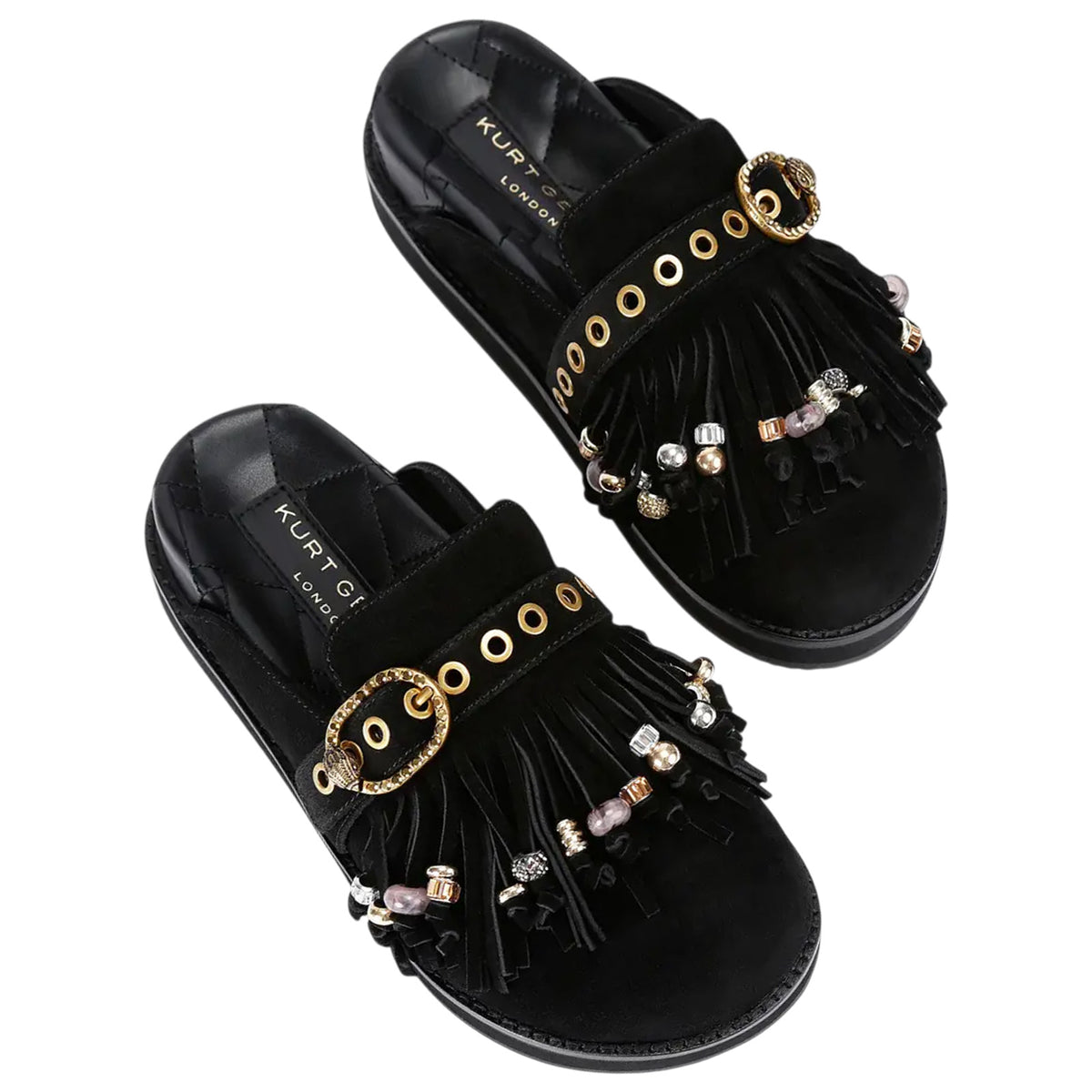 Sabot KURT GEIGER Donna MAYFAIR-FRINGE-MULE NER