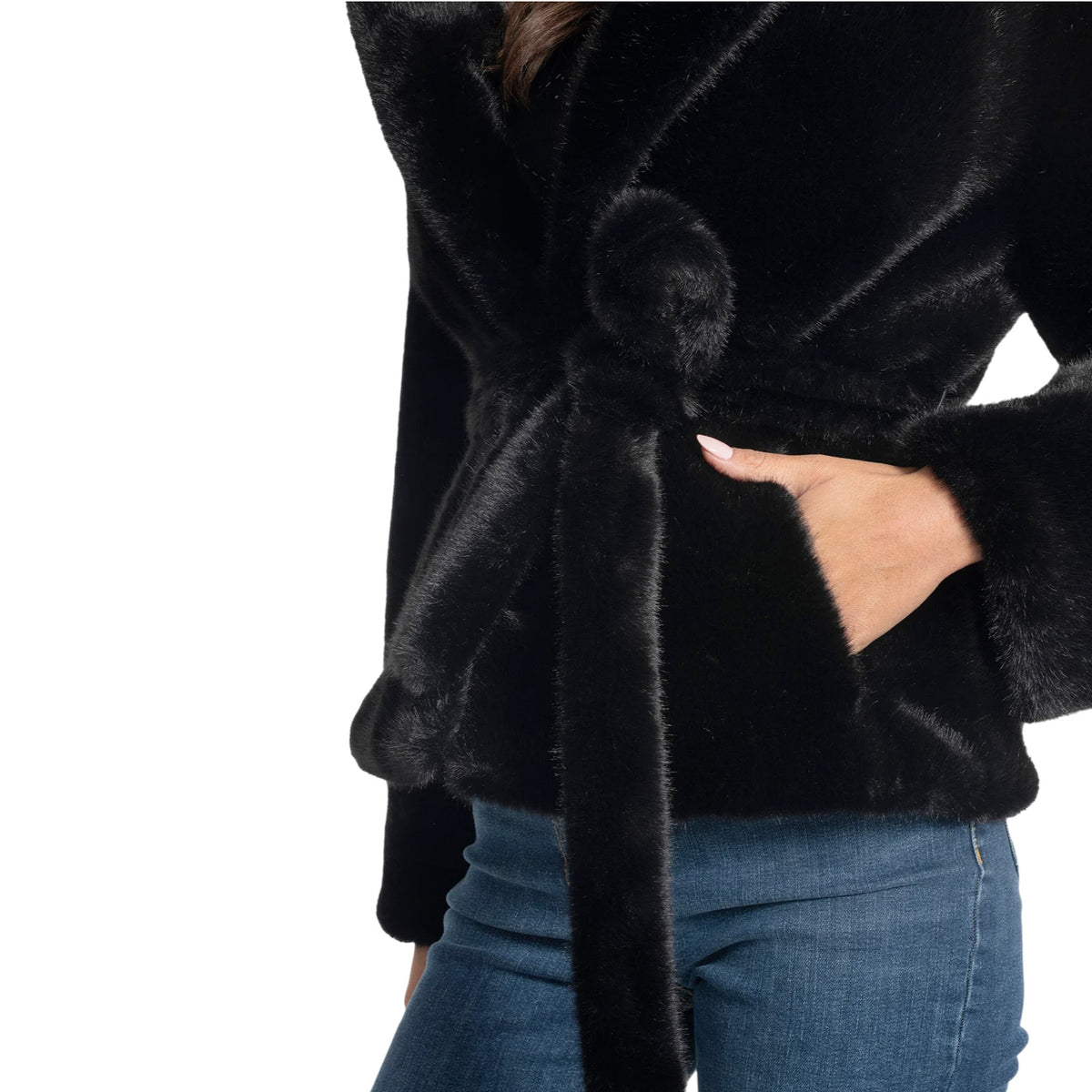 Pelliccia YES LONDON Donna ECO-030 NER