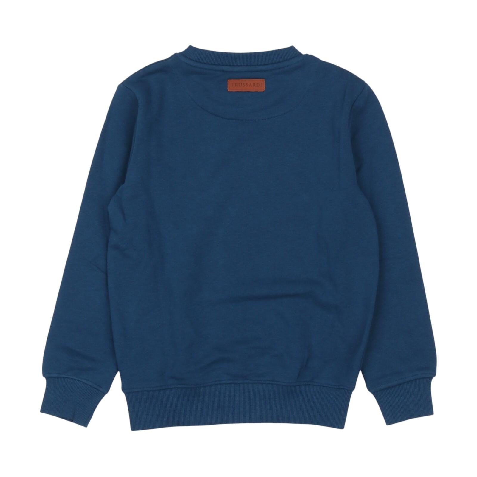 Felpa TRUSSARDI kids TBA24067FE-LS BLU TRUSSARDI