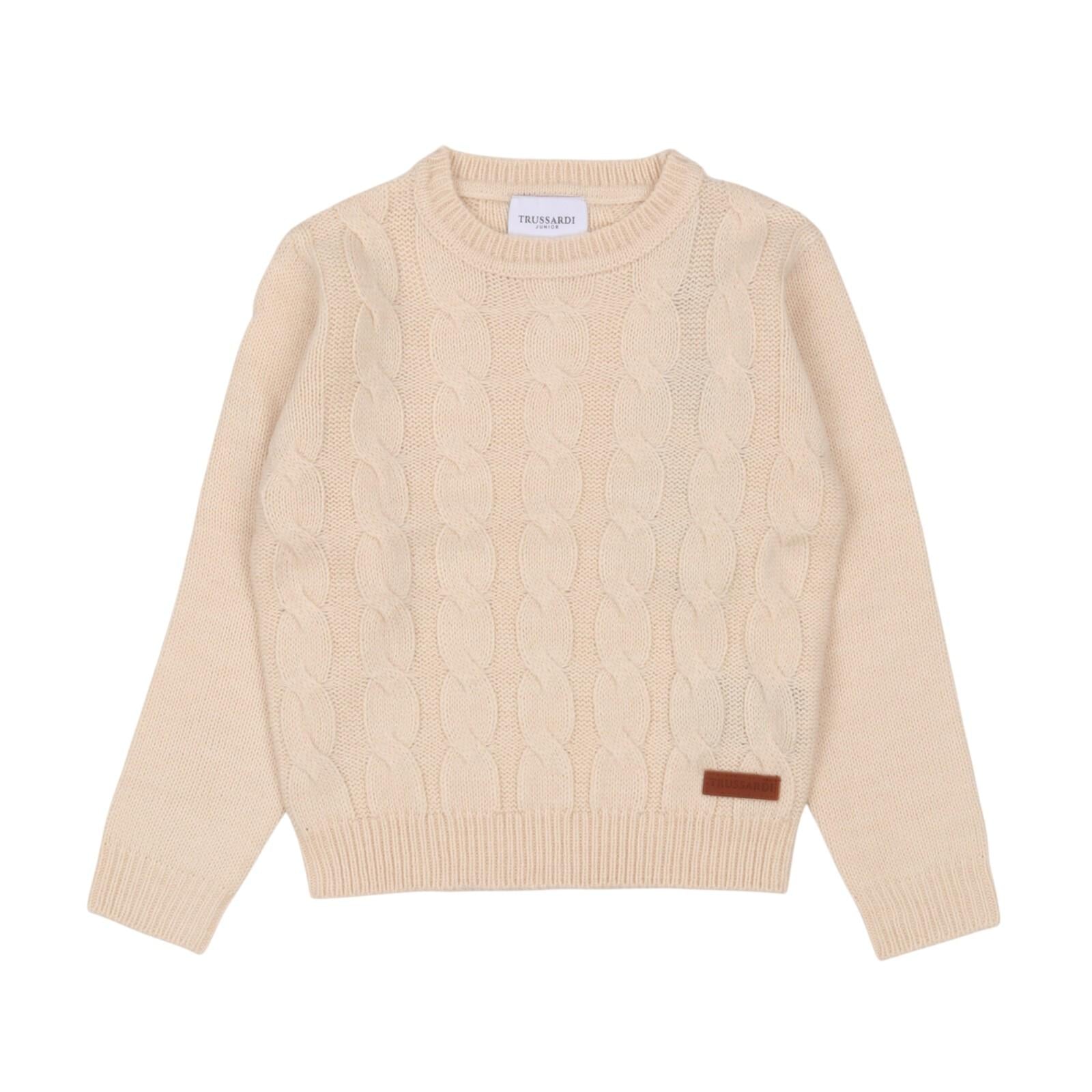 Maglione TRUSSARDI kids TIA24065MA-RI BEI TRUSSARDI