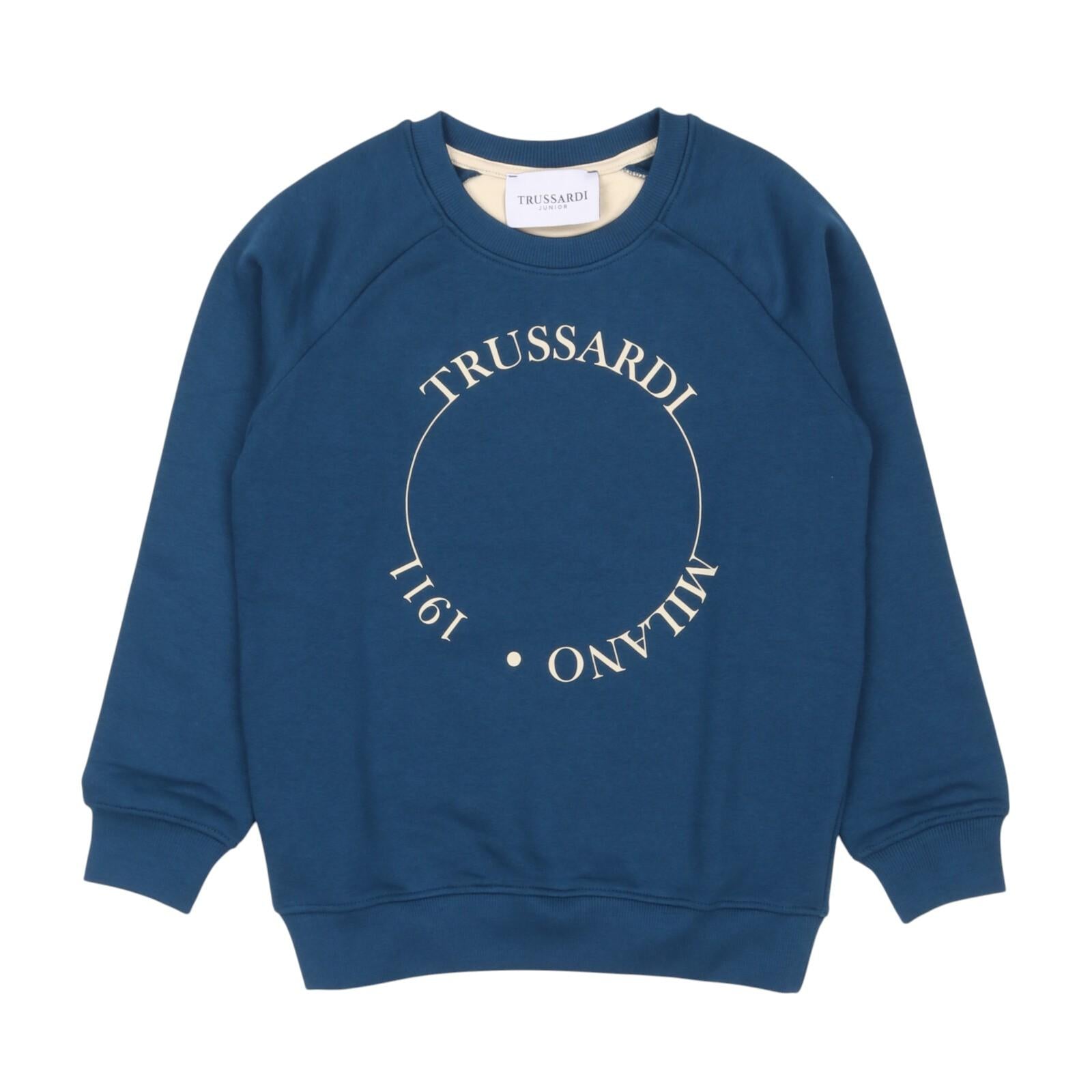Felpa TRUSSARDI kids TBA24074FE-LS BLU TRUSSARDI