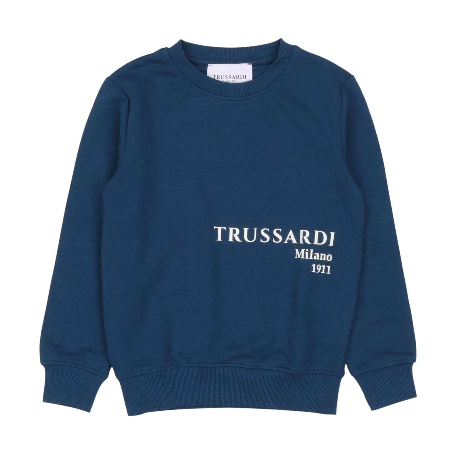 Felpa TRUSSARDI kids TBA24067FE-LS BLU TRUSSARDI