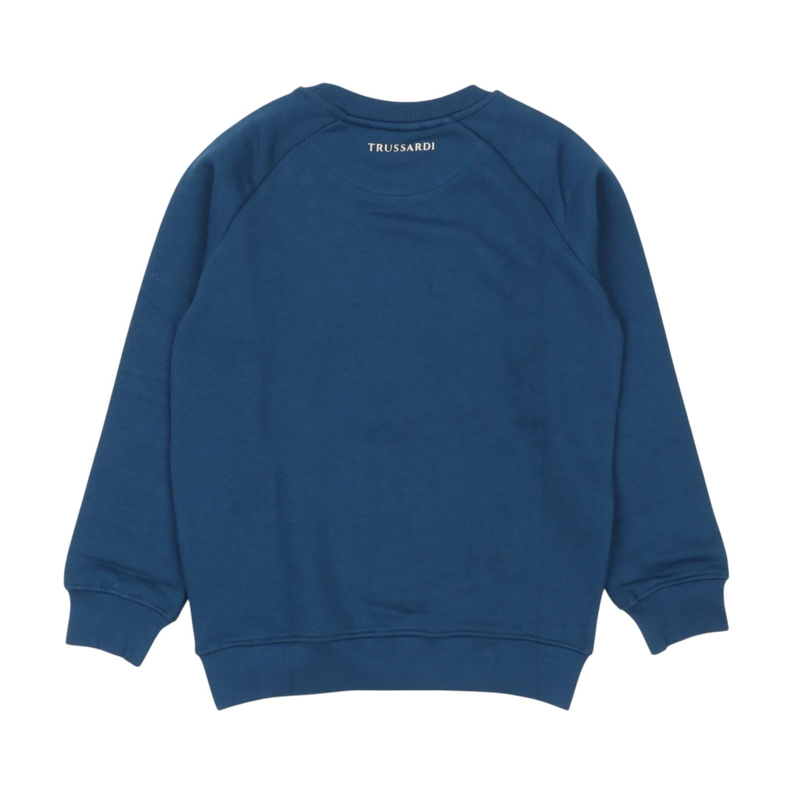 Felpa TRUSSARDI kids TBA24074FE-LS BLU TRUSSARDI