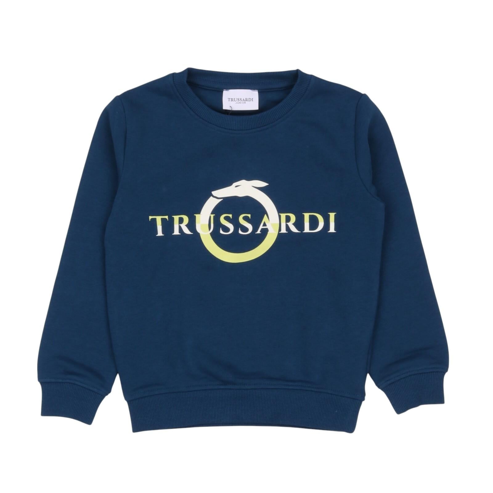 Felpa TRUSSARDI kids TIA24048FE-LS BLU TRUSSARDI