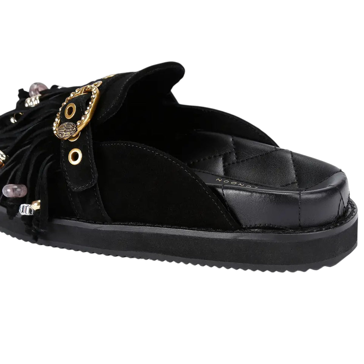 Sabot KURT GEIGER WOMAN MAYFAIR-FRINGE-MULE BLACK 