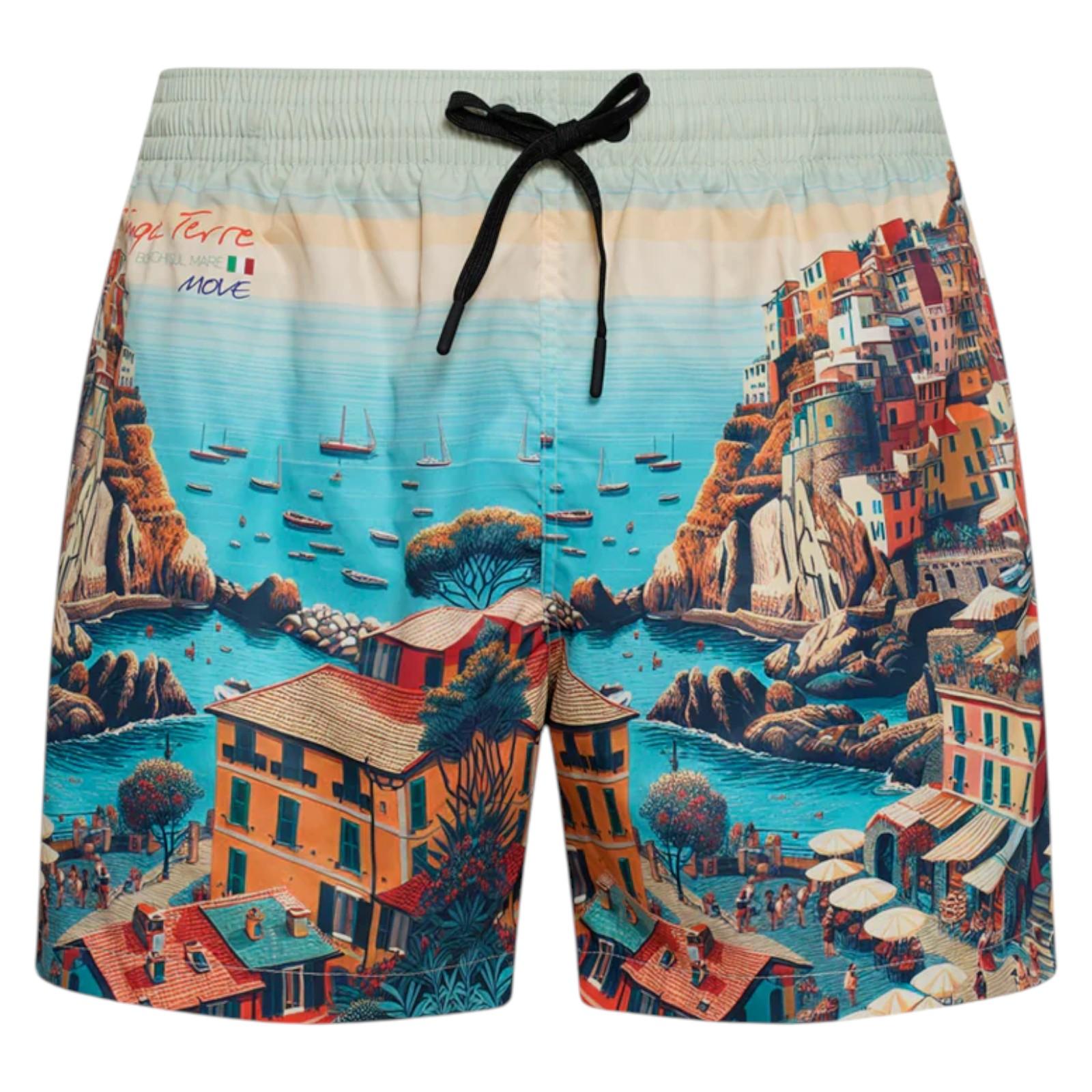 Boxer mare MOVE Uomo PRINT-25-CINQUE-TERRE MUL 